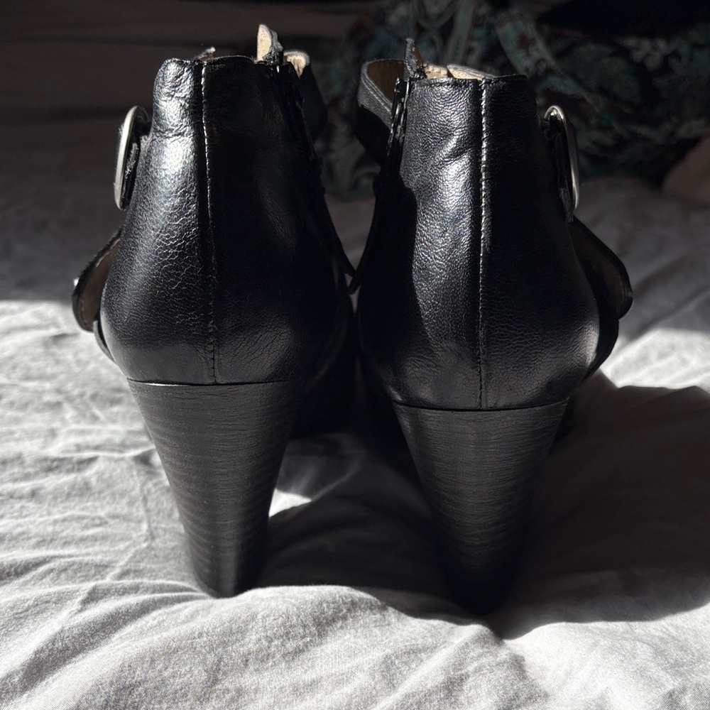 Miz Mooz Black Heeled Ankle Boots - Picture 5 of 8